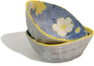 Lemon Tree Ceramic Serving Bowl Set for Dips, Nuts and Dessert, Kitchen | Microwave, Dishwasher Safe
