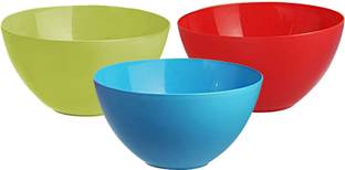 KUBER INDUSTRIES Plastic Mixing Bowl Plastic Microwave Safe 3 Pieces Mixing Bowl Set- 2000 ML (Multi) - CTKTC34743
