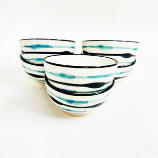 shadowgreen Ceramic Dessert Bowl bowl set waves design