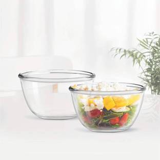 SMILERY Glass Mixing Bowl Glass Mixing Bowl 2300ML Borosilicate Microwave Safe Glass