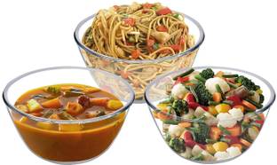 Cutting EDGE Glass Mixing Bowl Borosilicate Mixing/Serving Without Lid Glass Bowl for Kitchen (500 ml Each)