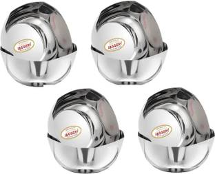 JAGGERY Stainless Steel Dessert Bowl Heavy Double Square Bowl/Wati/Mirror Finish Katori (capacity-150 ml, Dia: 8 cm)