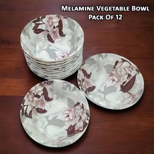 Inpro Melamine Vegetable Bowl Set of 12, Dinner Bowl, Stylish, Durable, and Ideal for Everyday Use