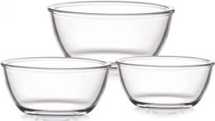 MDNSHO Glass Mixing Bowl Borosilicate Mixing/Serving Round Glass Bowl Microwave Dishwasher Safe (500ml)