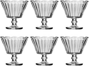 Glassbunny Glass Dessert Bowl 170ML Clear Deep Cut Glass Ice Cream, Pudding Cups/Bowls, Tableware Set