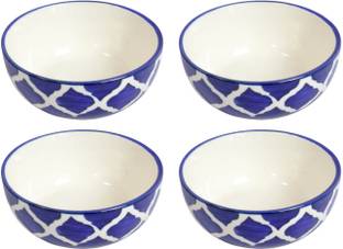Saras Aajeevika Ceramic Serving Bowl | Khurja Pottery | Elegant Pattern | serving daily meals Bowls | Soup Bowl