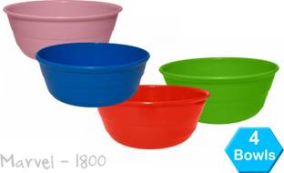 Flipkart SmartBuy Plastic Mixing Bowl Marvel Microwave Safe Plastic Mixing/Serving Bowl set of 4 - 1800 ML