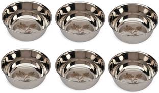 LEROYAL Stainless Steel Vegetable Bowl LEROYAL Stainless Vegetable Bowl Premium Food Grade (Pack of 6, )