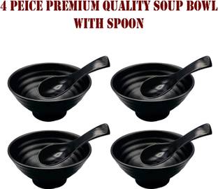 ZIDO Melamine Soup Bowl Pack Of 4/Soup Bowl With Spoon,Bowl For Cereal,Fruits,Salad,Snacks,Desert etc