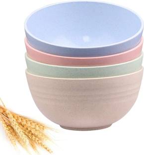 Ladila Silicone Cereal Bowl Unbreakable Cereal Bowls,Dishwasher Bowl Set with Lightweight Wheat Straw Bowls