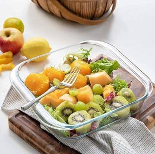 PKMSHO Glass Mixing Bowl Borosilicate Glass Baking Dish Microwave Oven Safe 1100 ml