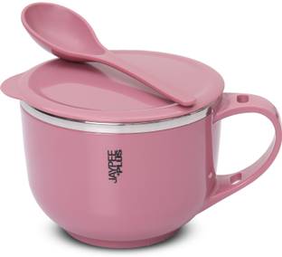 Jaypee Plus Stainless Steel, Plastic Soup Bowl With Lid & Spoon Holder Souptok