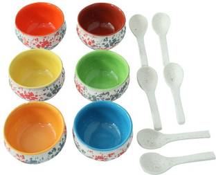 Little Things Ceramic Soup Bowl Your Local Store Multi Color Soup Bowl Set Of 6 With Spoon
