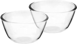 Flipkart SmartBuy Borosilicate Glass Mixing Bowl Borosilicate Round Glass Bowl for Kitchen & Dining | Serving Bowl ( 500 ml Each)