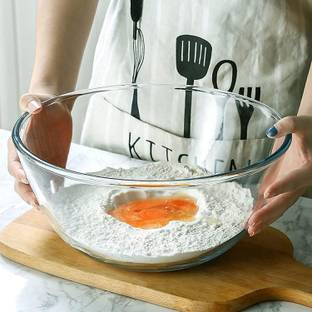 SMILERY Glass Mixing Bowl 2300ML Borosilicate Microwave Safe Glass