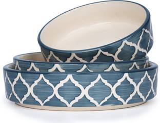 SEPARATE WAY Ceramic Salad Bowl Ceramic Flat Deep Serving Bowl, Mix size - 800ml, 600ml, and 500ml