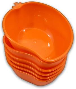 Inpro Plastic Serving Bowl Stylish Mango Shape Plastic Bowls in 6 Orange Color for Snacks
