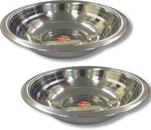 SHINI LIFESTYLE Stainless Steel Serving Bowl Premium Quality Stainless Steel Atta Parat / Basin, Mixing Bowl for Home Kitchen