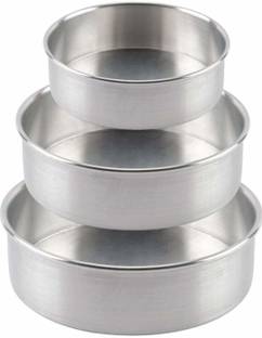 KUNWARSA Heavy Quality Round Aluminium Cake tins 6, 7 and 8 Inch Aluminium Cake Mould 3