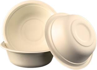 चिकल Sugarcane Bagasse Dessert Disposable Bowl (Pack of 50, Brown) गन्ने की खोई डिस्पोज़ेबल डेसेर्ट बाउल