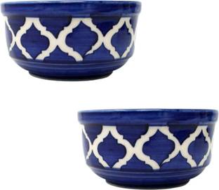 Luminescence Enterprises Ceramic Soup Bowl Ceramic Dip Bowl Set, Blue Color, 250 ML, Pack Of 2
