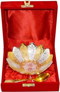 Tuesday Morning Aluminium Decorative Bowl German Silver Flower Bowl Lotus Bowl Kamal Bowl Serving Bowl Diwali Gift