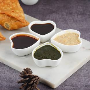 DANDY LINES Bone China Sauce Bowl Heart Chutney/Sauce Bowl, 27003