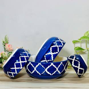 HomeFrills Ceramic Mixing Bowl Studio Pottery Hand-Painted Serving Bowls / Katoris BPA & Lead Free