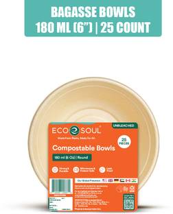 ECO SOUL Sugarcane Bagasse Serving Bowl 180 ml Disposable
