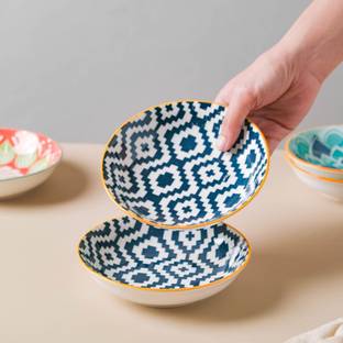 Nestasia Ceramic Serving Bowl Mandala Snack Dish Set of 2