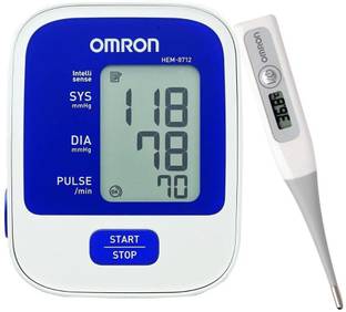OMRON 8712 Intelli Sense & Clinically Validated BP with MC-343F Flexi Thermometer 8712 Automatic Blood Pressure Monitor Bp Monitor