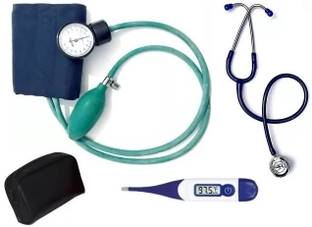 RnB Manual Doctor Sphygmomanometer Upper Arm Dial Type BP Machine with Professional Stethoscope and Digital Thermometer Bp Monitor