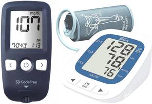 STANDARD Blood Pressure Monitor with Blood Glucose Monitoring machine |SD Biosensor Codefree Glucometer & Bp Monitor