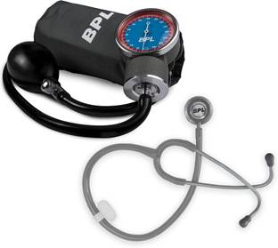 BPL Medical Technologies 91MED783+91MED0136 Manual Aneroid Sphygmomanometer with ST-06 Stainless Steel Premium Stethoscope Bp Monitor