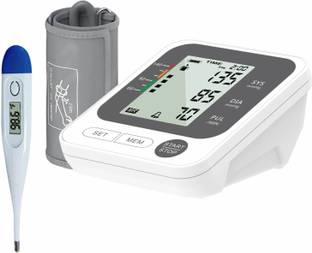 NISCOMED Digital Blood pressure monitor large LCD Display with Digital Thermometer PW-215 Oscillometric Method For Most Accurate Measurement Bp Monitor
