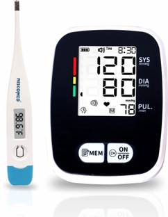NISCOMED PW-221 Fully Automatic Portable Digital Bp Monitoring Machine With Digital Thermometer with Intellisense Technology For Most Accurate Measurement Bp Monitor