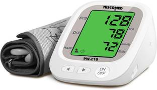 NISCOMED PW-218 Fully Automatic Portable Digital Talking BP Monitoring Machine With Child Cuff With Voice & Colour Changing Function with Intellisense Technology Bp Monitor