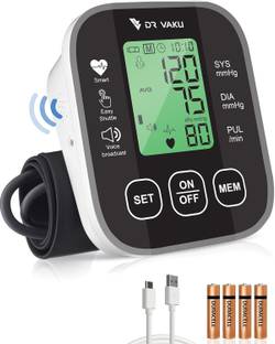 DR VAKU Digital Blood Pressure Machine Upper Arm Adjustable Cuff Kit with Most Accurate Measurement Talking Function Intellisense Technology Bp Monitor