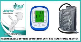 rsc healthcare Rechargeable BPM-09 Blood Pressure Monitor with 3 Colour Indicator Large LCD Screen Display Arrhythmia USB Opreated Bp Monitor