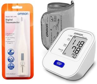 OMRON HEM-7120 Digital Blood Pressure Monitor with Intellisense Technology and Omron MC 246 Digital Thermometer & Bp Monitor