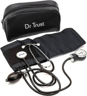 Dr Trust (USA) Clock Dial Type Aneroid Palm Manual Professional Sphygmomanometer with Stethoscope & Pressure Gauge Blood Pressure Machine (Adult Cuff & Carry Case Included) Bp Monitor