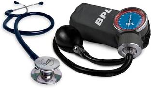 BPL Medical Technologies 91MED780+91MED0136 Manual Large Dial Aneroid Sphygmomanometer with ST-03 Brass Dual Stethoscope Bp Monitor