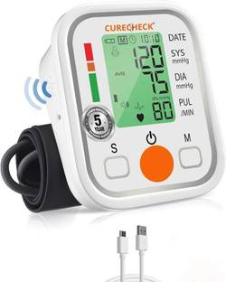 curecheck Digital Fully Automatic Upper Arm Blood Pressure Monitor For Home Use with Automatic Upper Arm BP Machine for Home | Digital Display with Voice Feature Bp Monitor