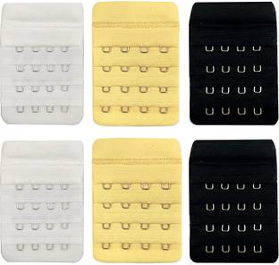 Wooger Premium Bra Hook Extender 4 hook 4 eye (White, Beige, Black Pack Of 6) Hook Extender