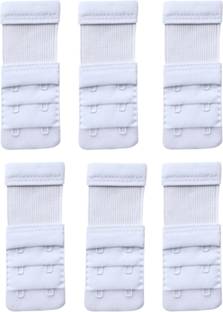 Q4S Adjustable Elastic Bra Back Extender - White with storage pouch Hook Extender