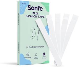 Sanfe Flix Fashion Tape Fabric Tape & Body Tape, Double sided fashion tape Spandex Peel and Stick Bra Petals