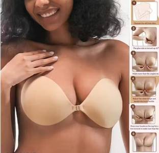 Jishnu Women's Silicone Lightly Padded Push-Up Adhesive Bra Silicone Push Up Bra Pads