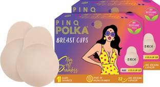 PINQ POLKA Premium Reusable Boob Lift Cup for Breast Push Up,Rabbit Shape-Combo of 4 Nylon Cup Bra Petals