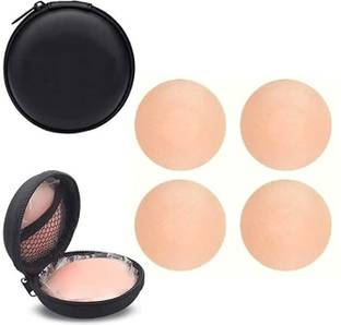 Q4S Adhesive Nipple Cover - Reusable Silicone Nipple Cover Breast Pasties Silicone Peel and Stick Bra Pads