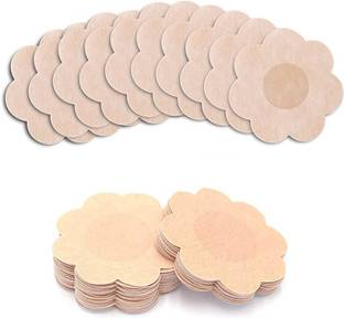 DHANVI ENTERPRISE Self Women's Cotton Ultra-Thin Disposable Nipple Pasties Cover(PACK OF 10) Cotton Peel and Stick Bra Petals
